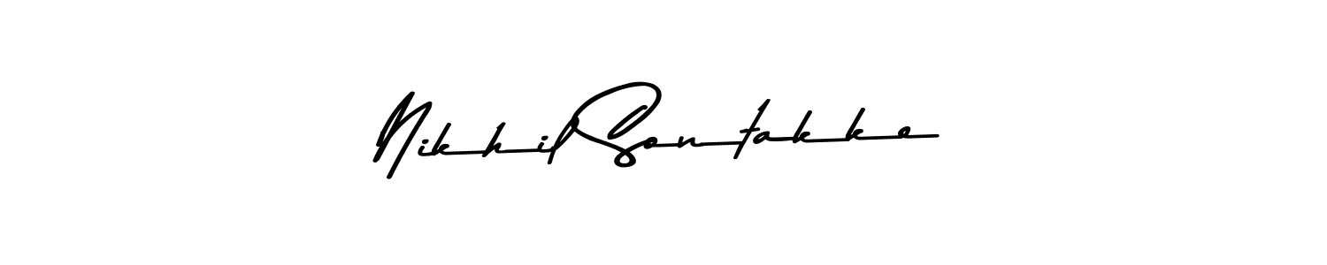 Make a beautiful signature design for name Nikhil Sontakke. Use this online signature maker to create a handwritten signature for free. Nikhil Sontakke signature style 9 images and pictures png