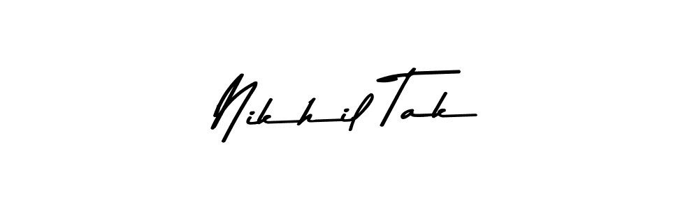Nikhil Tak stylish signature style. Best Handwritten Sign (Asem Kandis PERSONAL USE) for my name. Handwritten Signature Collection Ideas for my name Nikhil Tak. Nikhil Tak signature style 9 images and pictures png