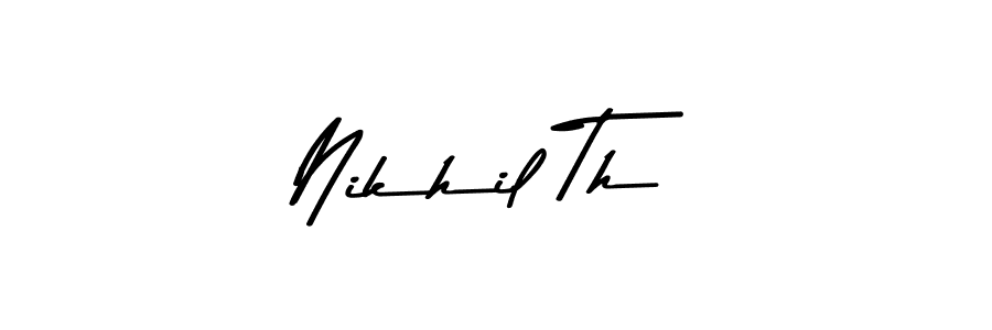 Nikhil Th stylish signature style. Best Handwritten Sign (Asem Kandis PERSONAL USE) for my name. Handwritten Signature Collection Ideas for my name Nikhil Th. Nikhil Th signature style 9 images and pictures png