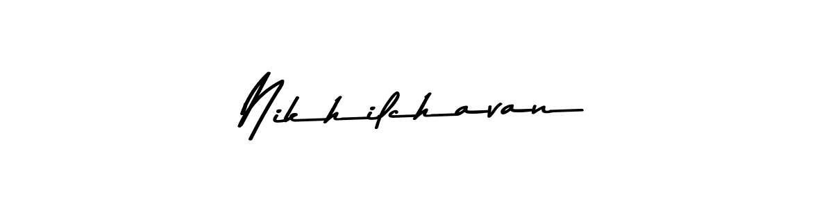 Create a beautiful signature design for name Nikhilchavan. With this signature (Asem Kandis PERSONAL USE) fonts, you can make a handwritten signature for free. Nikhilchavan signature style 9 images and pictures png