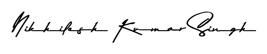 Get an exclusive digital autograph for Nikhilesh Kumar Singh. The Asem Kandis PERSONAL USE typeface captures the charm of real penmanship on paper. Nikhilesh Kumar Singh signature style 9 images and pictures png