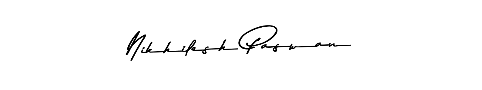 How to make Nikhilesh Paswan name signature. Use Asem Kandis PERSONAL USE style for creating short signs online. This is the latest handwritten sign. Nikhilesh Paswan signature style 9 images and pictures png