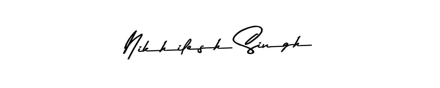 Nikhilesh Singh stylish signature style. Best Handwritten Sign (Asem Kandis PERSONAL USE) for my name. Handwritten Signature Collection Ideas for my name Nikhilesh Singh. Nikhilesh Singh signature style 9 images and pictures png