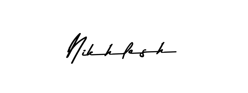 Make a beautiful signature design for name Nikhlesh. With this signature (Asem Kandis PERSONAL USE) style, you can create a handwritten signature for free. Nikhlesh signature style 9 images and pictures png