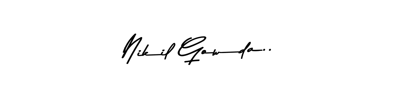 Make a beautiful signature design for name Nikil Gowda... With this signature (Asem Kandis PERSONAL USE) style, you can create a handwritten signature for free. Nikil Gowda.. signature style 9 images and pictures png