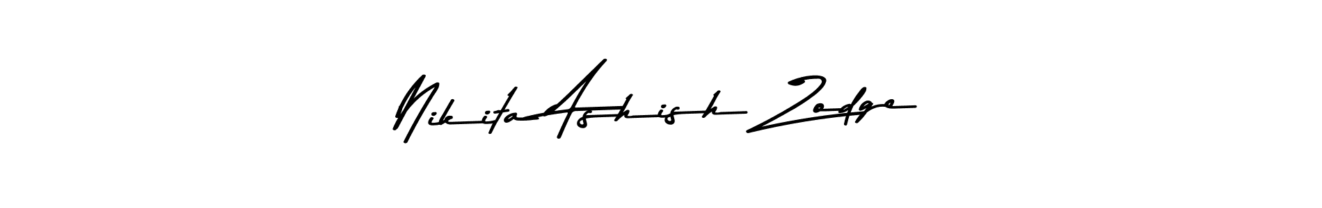 Create a beautiful signature design for name Nikita Ashish Zodge. With this signature (Asem Kandis PERSONAL USE) fonts, you can make a handwritten signature for free. Nikita Ashish Zodge signature style 9 images and pictures png