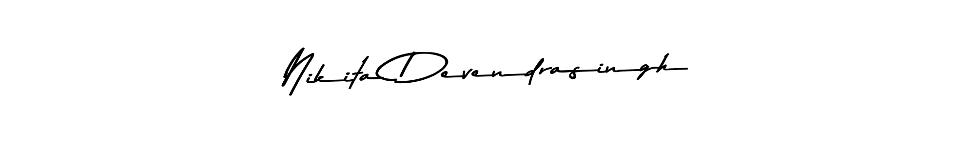 How to make Nikita Devendrasingh name signature. Use Asem Kandis PERSONAL USE style for creating short signs online. This is the latest handwritten sign. Nikita Devendrasingh signature style 9 images and pictures png