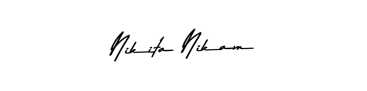 The best way (Asem Kandis PERSONAL USE) to make a short signature is to pick only two or three words in your name. The name Nikita Nikam include a total of six letters. For converting this name. Nikita Nikam signature style 9 images and pictures png