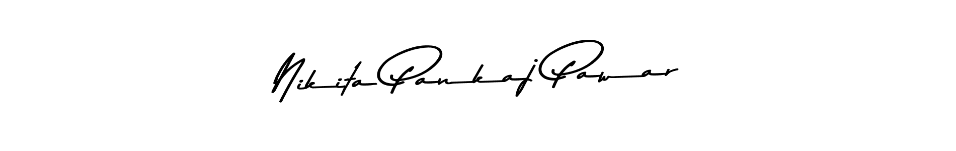 How to make Nikita Pankaj Pawar name signature. Use Asem Kandis PERSONAL USE style for creating short signs online. This is the latest handwritten sign. Nikita Pankaj Pawar signature style 9 images and pictures png