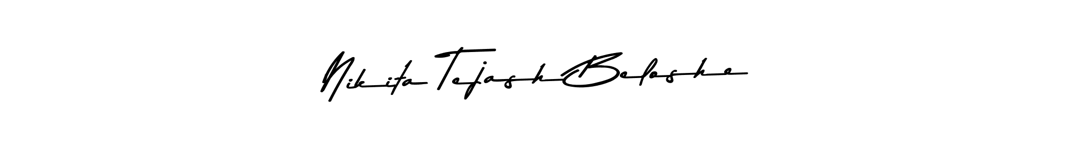 Create a beautiful signature design for name Nikita Tejash Beloshe. With this signature (Asem Kandis PERSONAL USE) fonts, you can make a handwritten signature for free. Nikita Tejash Beloshe signature style 9 images and pictures png