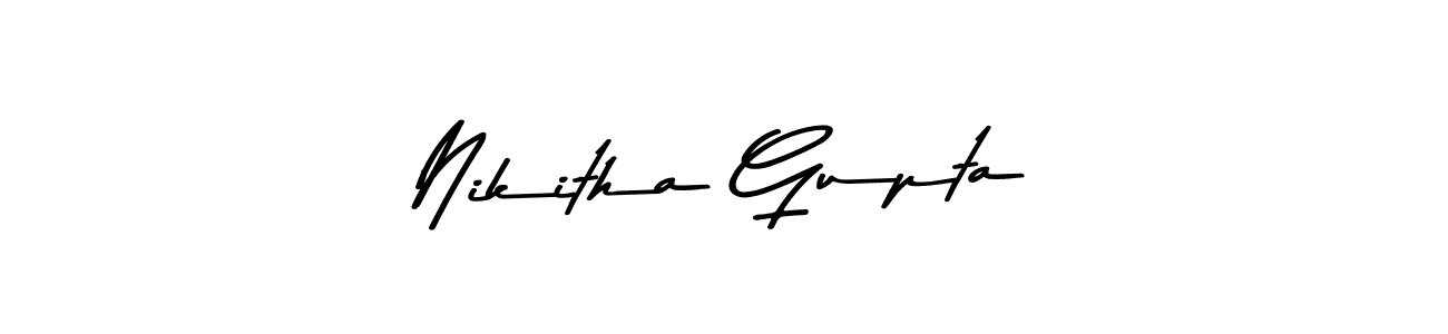 Create a beautiful signature design for name Nikitha Gupta. With this signature (Asem Kandis PERSONAL USE) fonts, you can make a handwritten signature for free. Nikitha Gupta signature style 9 images and pictures png