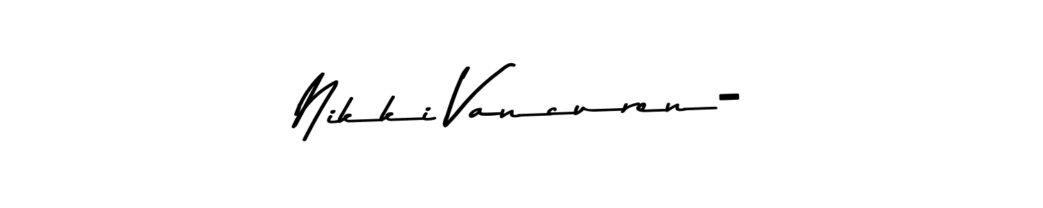 Create a beautiful signature design for name Nikki Vancuren-. With this signature (Asem Kandis PERSONAL USE) fonts, you can make a handwritten signature for free. Nikki Vancuren- signature style 9 images and pictures png