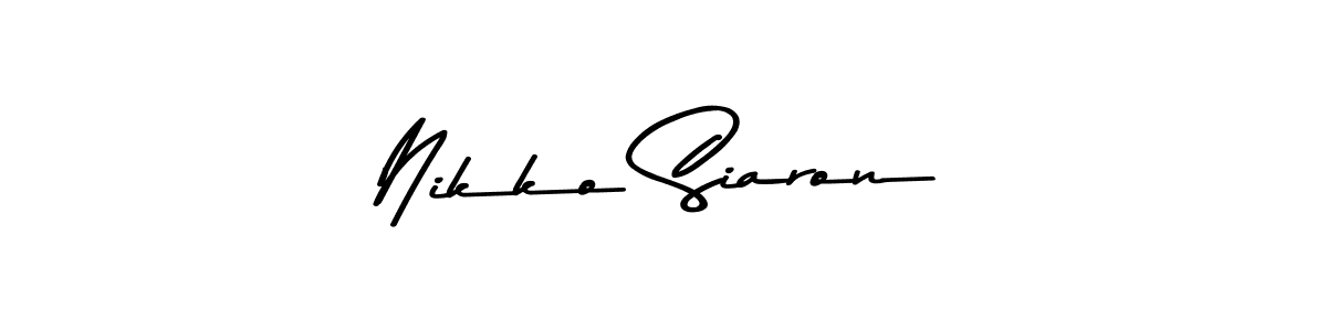 Design your own signature with our free online signature maker. With this signature software, you can create a handwritten (Asem Kandis PERSONAL USE) signature for name Nikko Siaron. Nikko Siaron signature style 9 images and pictures png