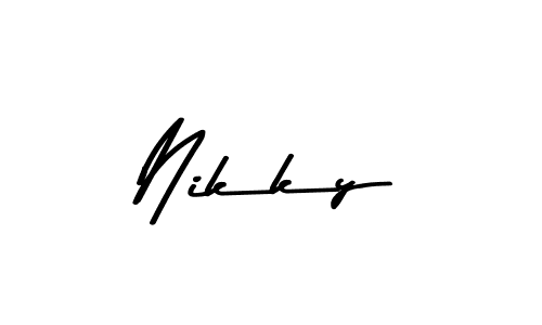 Use a signature maker to create a handwritten signature online. With this signature software, you can design (Asem Kandis PERSONAL USE) your own signature for name Nikky. Nikky signature style 9 images and pictures png