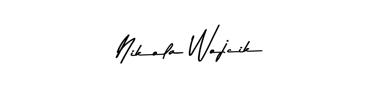 Create a beautiful signature design for name Nikola Wojcik. With this signature (Asem Kandis PERSONAL USE) fonts, you can make a handwritten signature for free. Nikola Wojcik signature style 9 images and pictures png