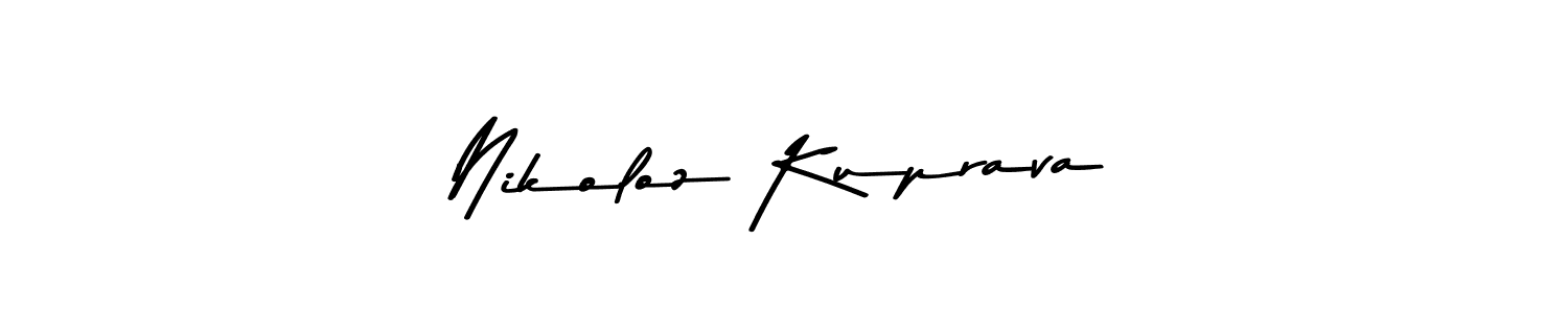 How to make Nikoloz Kuprava name signature. Use Asem Kandis PERSONAL USE style for creating short signs online. This is the latest handwritten sign. Nikoloz Kuprava signature style 9 images and pictures png