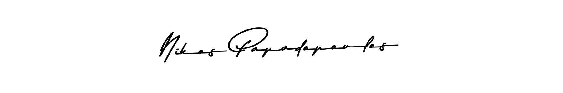 This is the best signature style for the Nikos Papadopoulos name. Also you like these signature font (Asem Kandis PERSONAL USE). Mix name signature. Nikos Papadopoulos signature style 9 images and pictures png