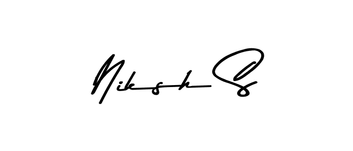 How to Draw Niksh S signature style? Asem Kandis PERSONAL USE is a latest design signature styles for name Niksh S. Niksh S signature style 9 images and pictures png