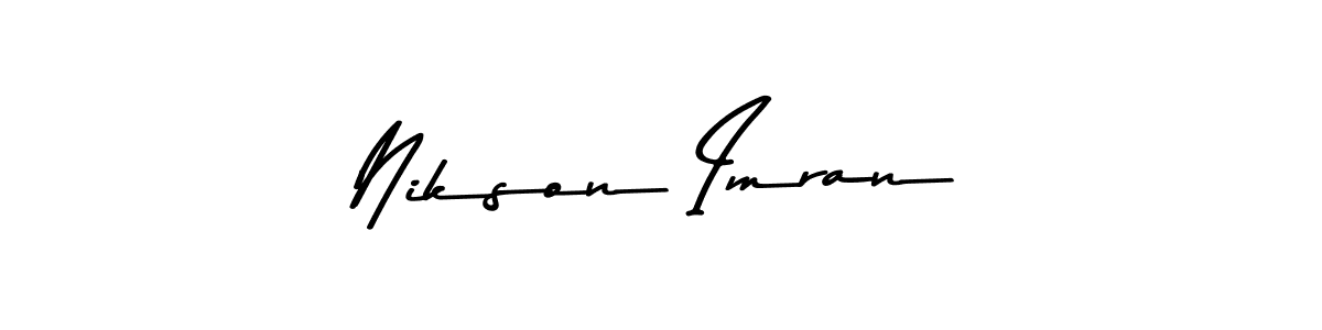 You can use this online signature creator to create a handwritten signature for the name Nikson Imran. This is the best online autograph maker. Nikson Imran signature style 9 images and pictures png