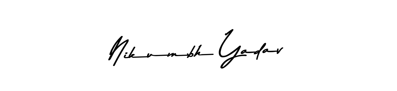 The best way (Asem Kandis PERSONAL USE) to make a short signature is to pick only two or three words in your name. The name Nikumbh Yadav include a total of six letters. For converting this name. Nikumbh Yadav signature style 9 images and pictures png