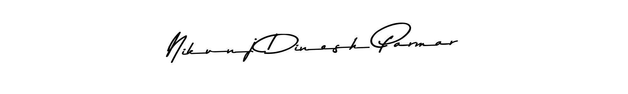 Make a beautiful signature design for name Nikunj Dinesh Parmar. With this signature (Asem Kandis PERSONAL USE) style, you can create a handwritten signature for free. Nikunj Dinesh Parmar signature style 9 images and pictures png