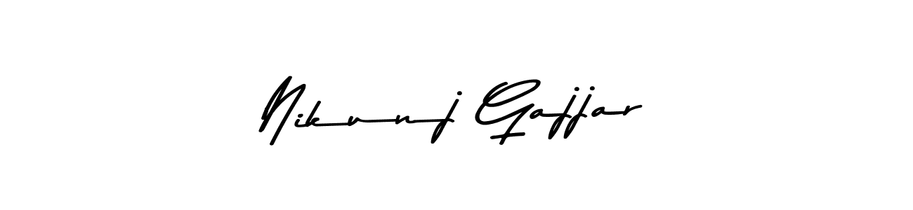 You should practise on your own different ways (Asem Kandis PERSONAL USE) to write your name (Nikunj Gajjar) in signature. don't let someone else do it for you. Nikunj Gajjar signature style 9 images and pictures png