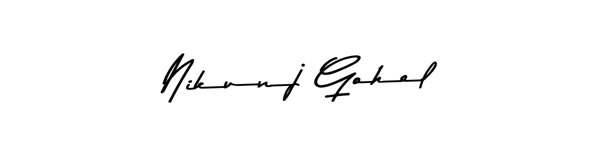 Here are the top 10 professional signature styles for the name Nikunj Gohel. These are the best autograph styles you can use for your name. Nikunj Gohel signature style 9 images and pictures png