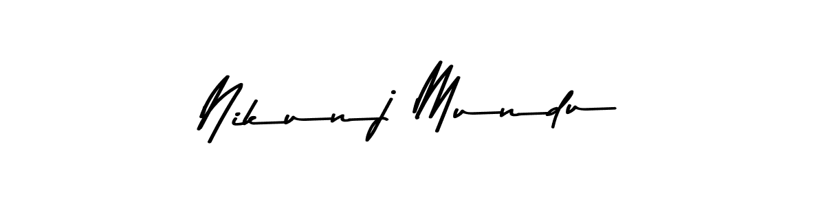 Make a beautiful signature design for name Nikunj Mundu. With this signature (Asem Kandis PERSONAL USE) style, you can create a handwritten signature for free. Nikunj Mundu signature style 9 images and pictures png