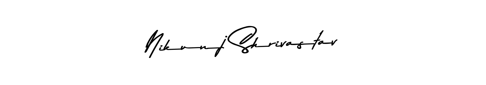 Make a beautiful signature design for name Nikunj Shrivastav. With this signature (Asem Kandis PERSONAL USE) style, you can create a handwritten signature for free. Nikunj Shrivastav signature style 9 images and pictures png