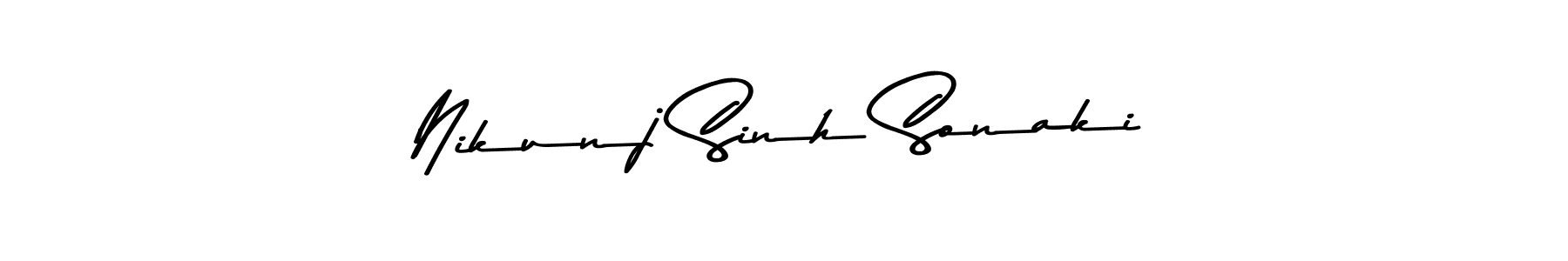 Create a beautiful signature design for name Nikunj Sinh Sonaki. With this signature (Asem Kandis PERSONAL USE) fonts, you can make a handwritten signature for free. Nikunj Sinh Sonaki signature style 9 images and pictures png