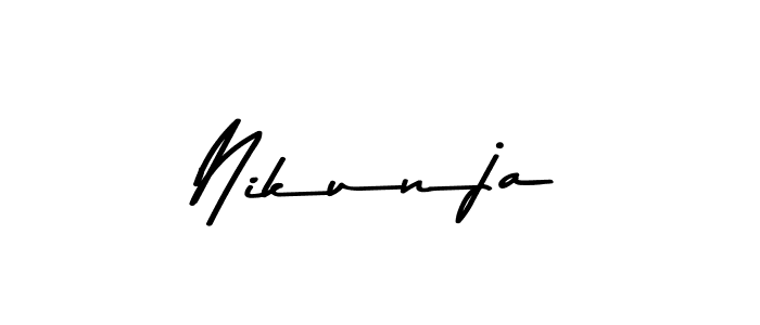 Make a beautiful signature design for name Nikunja. With this signature (Asem Kandis PERSONAL USE) style, you can create a handwritten signature for free. Nikunja signature style 9 images and pictures png