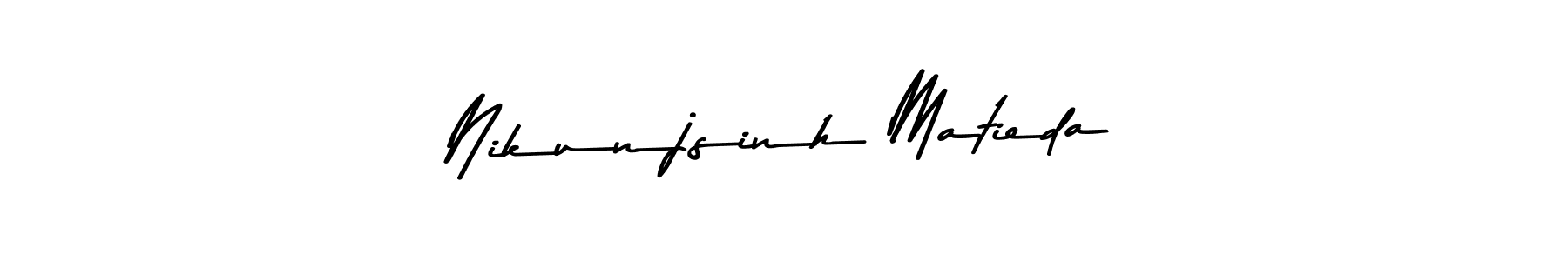 Design your own signature with our free online signature maker. With this signature software, you can create a handwritten (Asem Kandis PERSONAL USE) signature for name Nikunjsinh Matieda. Nikunjsinh Matieda signature style 9 images and pictures png