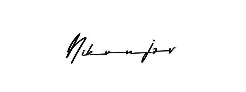 if you are searching for the best signature style for your name Nikunjzv. so please give up your signature search. here we have designed multiple signature styles  using Asem Kandis PERSONAL USE. Nikunjzv signature style 9 images and pictures png