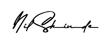 A sleek calligraphic signature for name Nil Shinde utilizing Asem Kandis PERSONAL USE styling. Great for adding personal signatures to photos and art. Nil Shinde signature style 9 images and pictures png