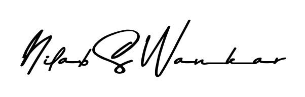 Give your name Nilab S Wankar an exquisite flair with the Asem Kandis PERSONAL USE script font. Ideal for contracts, resumes, and formal letterheads. Nilab S Wankar signature style 9 images and pictures png