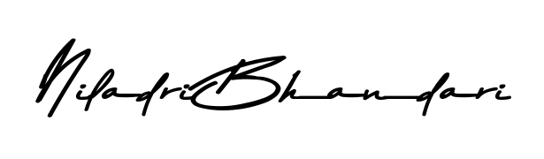 Design your own signature with our free online signature maker. With this signature software, you can create a handwritten (Asem Kandis PERSONAL USE) signature for name Niladri Bhandari. Niladri Bhandari signature style 9 images and pictures png