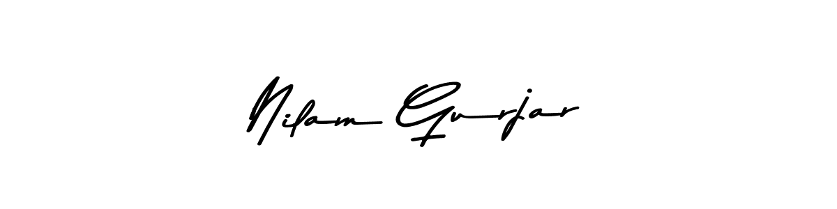 Design your own signature with our free online signature maker. With this signature software, you can create a handwritten (Asem Kandis PERSONAL USE) signature for name Nilam Gurjar. Nilam Gurjar signature style 9 images and pictures png