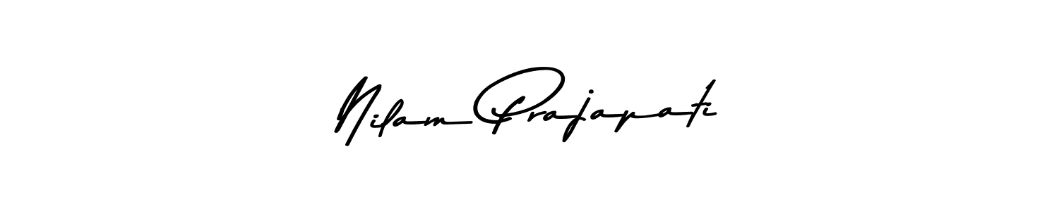 Nilam Prajapati stylish signature style. Best Handwritten Sign (Asem Kandis PERSONAL USE) for my name. Handwritten Signature Collection Ideas for my name Nilam Prajapati. Nilam Prajapati signature style 9 images and pictures png