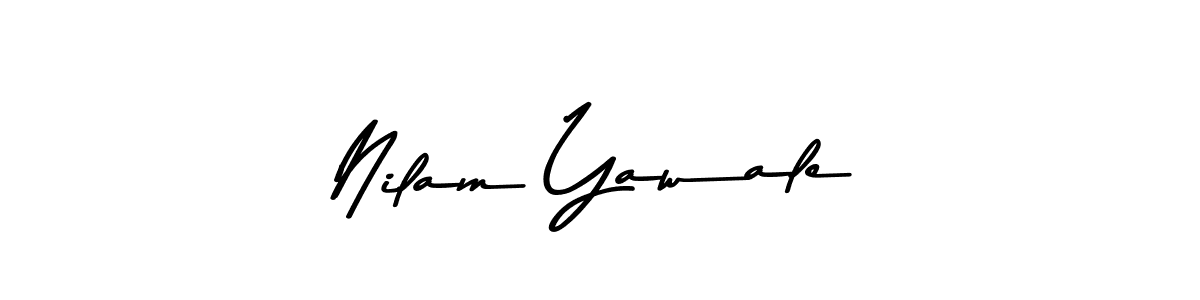 The best way (Asem Kandis PERSONAL USE) to make a short signature is to pick only two or three words in your name. The name Nilam Yawale include a total of six letters. For converting this name. Nilam Yawale signature style 9 images and pictures png