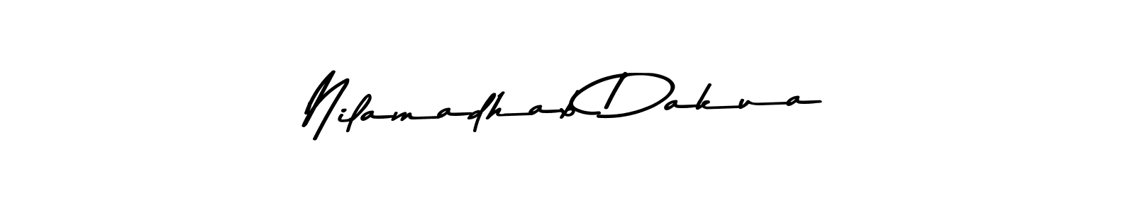 The best way (Asem Kandis PERSONAL USE) to make a short signature is to pick only two or three words in your name. The name Nilamadhab Dakua include a total of six letters. For converting this name. Nilamadhab Dakua signature style 9 images and pictures png