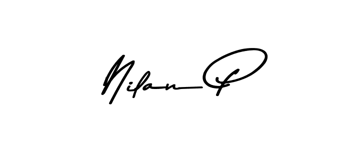 Make a beautiful signature design for name Nilan P. With this signature (Asem Kandis PERSONAL USE) style, you can create a handwritten signature for free. Nilan P signature style 9 images and pictures png