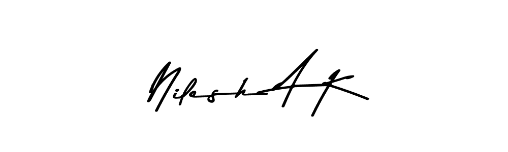 Also You can easily find your signature by using the search form. We will create Nilesh A K name handwritten signature images for you free of cost using Asem Kandis PERSONAL USE sign style. Nilesh A K signature style 9 images and pictures png