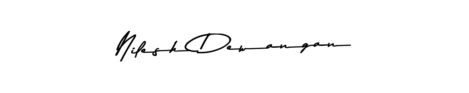 Design your own signature with our free online signature maker. With this signature software, you can create a handwritten (Asem Kandis PERSONAL USE) signature for name Nilesh Dewangan. Nilesh Dewangan signature style 9 images and pictures png