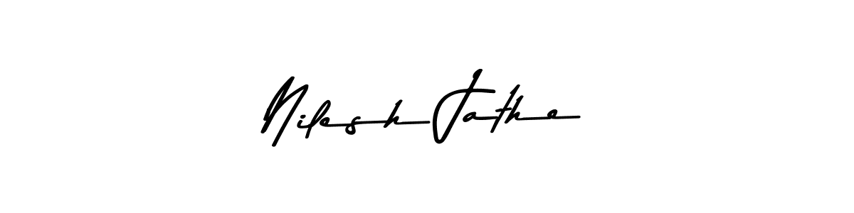 Nilesh Jathe stylish signature style. Best Handwritten Sign (Asem Kandis PERSONAL USE) for my name. Handwritten Signature Collection Ideas for my name Nilesh Jathe. Nilesh Jathe signature style 9 images and pictures png