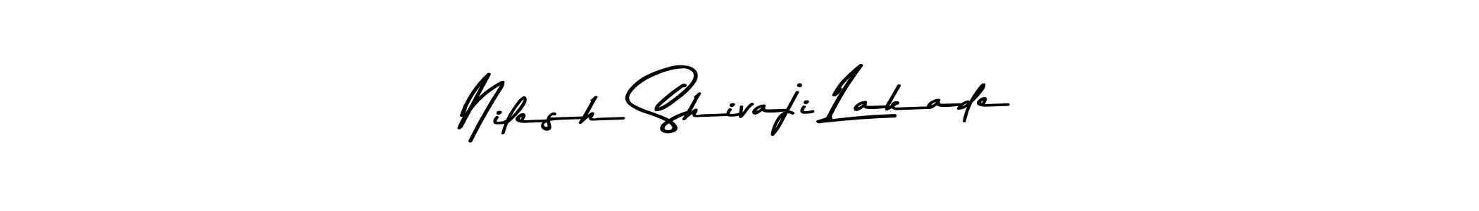 The best way (Asem Kandis PERSONAL USE) to make a short signature is to pick only two or three words in your name. The name Nilesh Shivaji Lakade include a total of six letters. For converting this name. Nilesh Shivaji Lakade signature style 9 images and pictures png