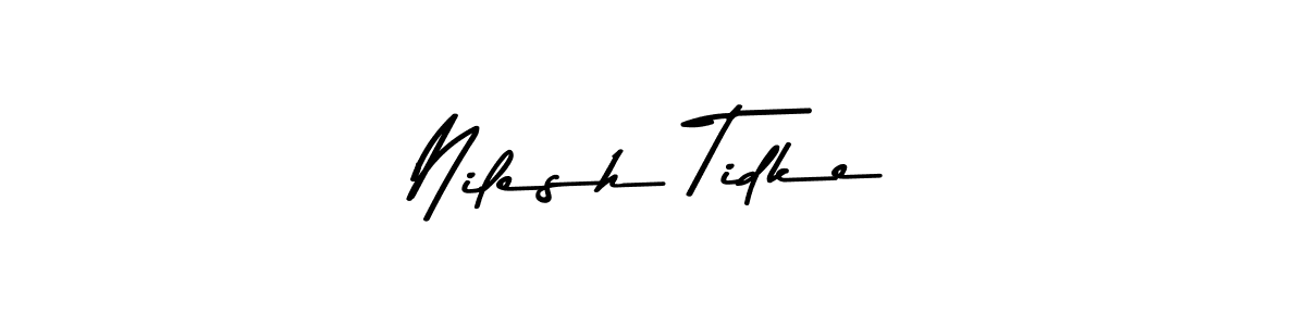 Make a beautiful signature design for name Nilesh Tidke. With this signature (Asem Kandis PERSONAL USE) style, you can create a handwritten signature for free. Nilesh Tidke signature style 9 images and pictures png