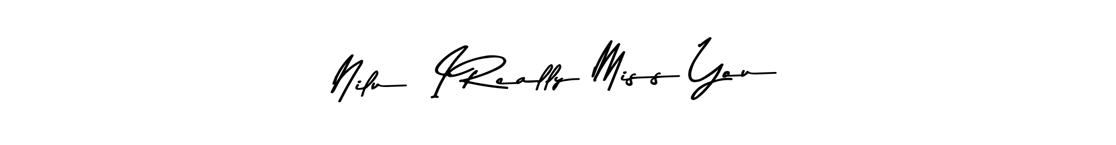 Make a beautiful signature design for name Nilu  I Really Miss You. With this signature (Asem Kandis PERSONAL USE) style, you can create a handwritten signature for free. Nilu  I Really Miss You signature style 9 images and pictures png