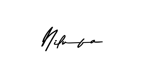 How to make Nilufa name signature. Use Asem Kandis PERSONAL USE style for creating short signs online. This is the latest handwritten sign. Nilufa signature style 9 images and pictures png