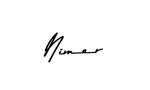 How to make Nimer name signature. Use Asem Kandis PERSONAL USE style for creating short signs online. This is the latest handwritten sign. Nimer signature style 9 images and pictures png