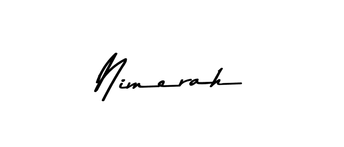 Create a beautiful signature design for name Nimerah. With this signature (Asem Kandis PERSONAL USE) fonts, you can make a handwritten signature for free. Nimerah signature style 9 images and pictures png